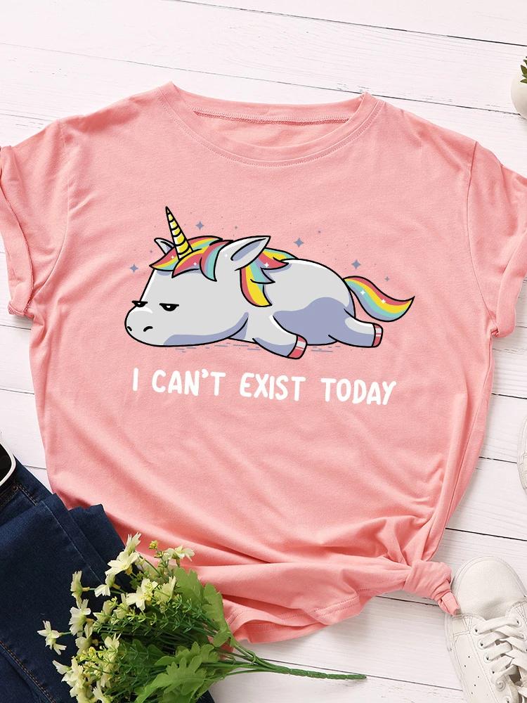 I Can't Exist Today Print T Shirt Women Short Sleeve O Neck Loose Tshirt Summer Women Causal Tee Shirt Tops Camisetas Mujer