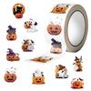 500 Pictures/roll Roll Sticker Tape Hot Spot Cartoon Halloween Pumpkin Handbook Material Decorative Envelope Mouth