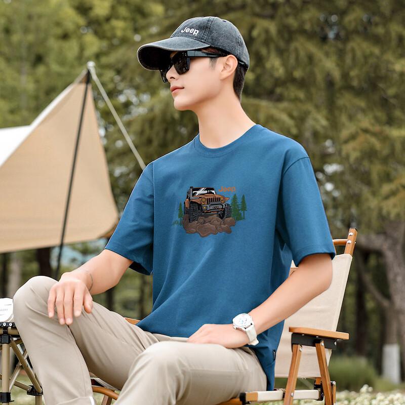 JEEP Men's 100% Cotton Casual Sports T-Shirt