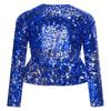 Mädchen Pailletten Strickjacke Oberteil Langarm Doppelreißverschluss Schößchen Design Cropped Jacke Geburtstagsparty Oberbekleidung