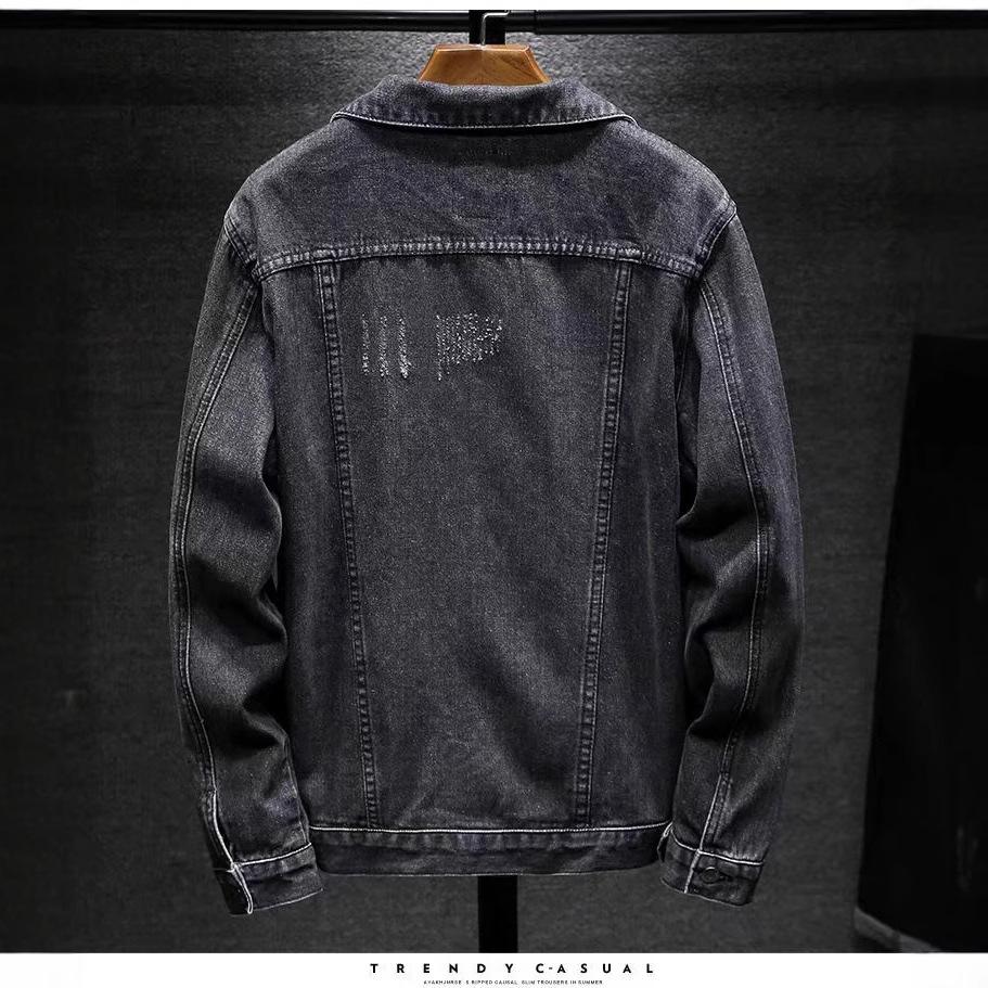 Korean Style Slim Fit Men's Denim Jacket for Autumn and Winter