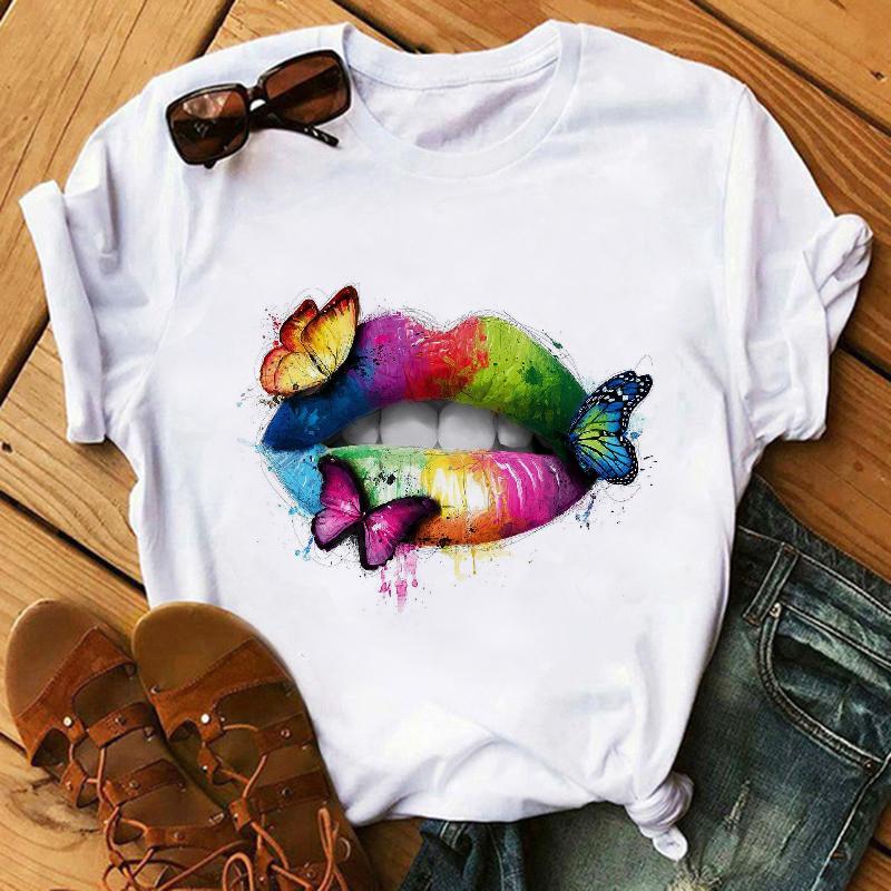 Watercolor Elephant Animal Print T-Shirt Female Harajuku Graphic T-Shirt Dog Lovers Funny T-Shirt Female T-Shirt