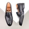 Large Size New European and American Business Leather Shoes British Penny Loafers Cover Feet and Pedal Genuine Leather Beanie Shoes