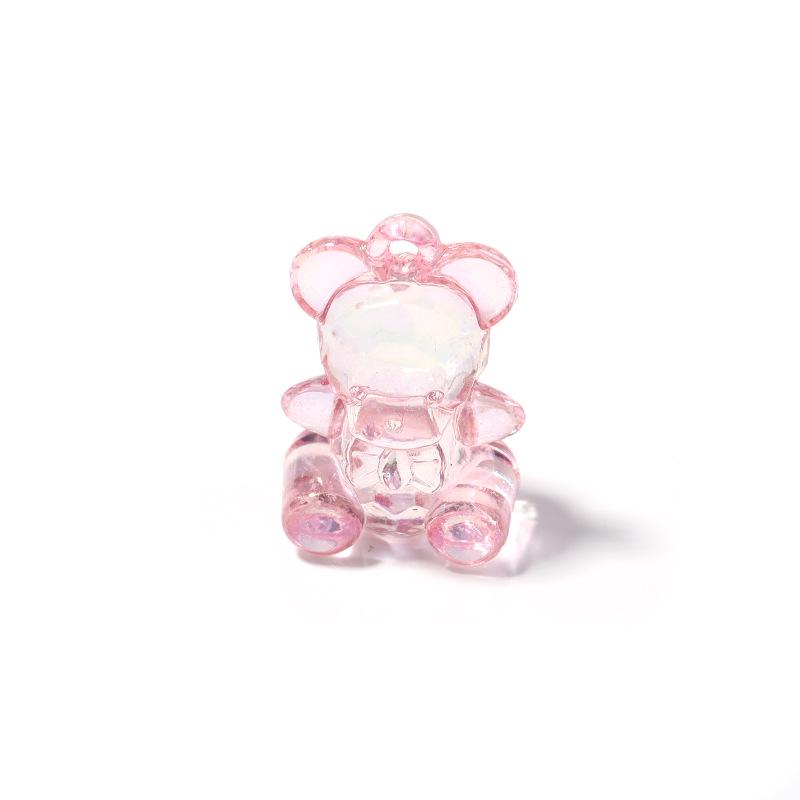 Acrylic Transparent Bear Pendant DIY Necklace & Phone Chain Jewelry Accessory