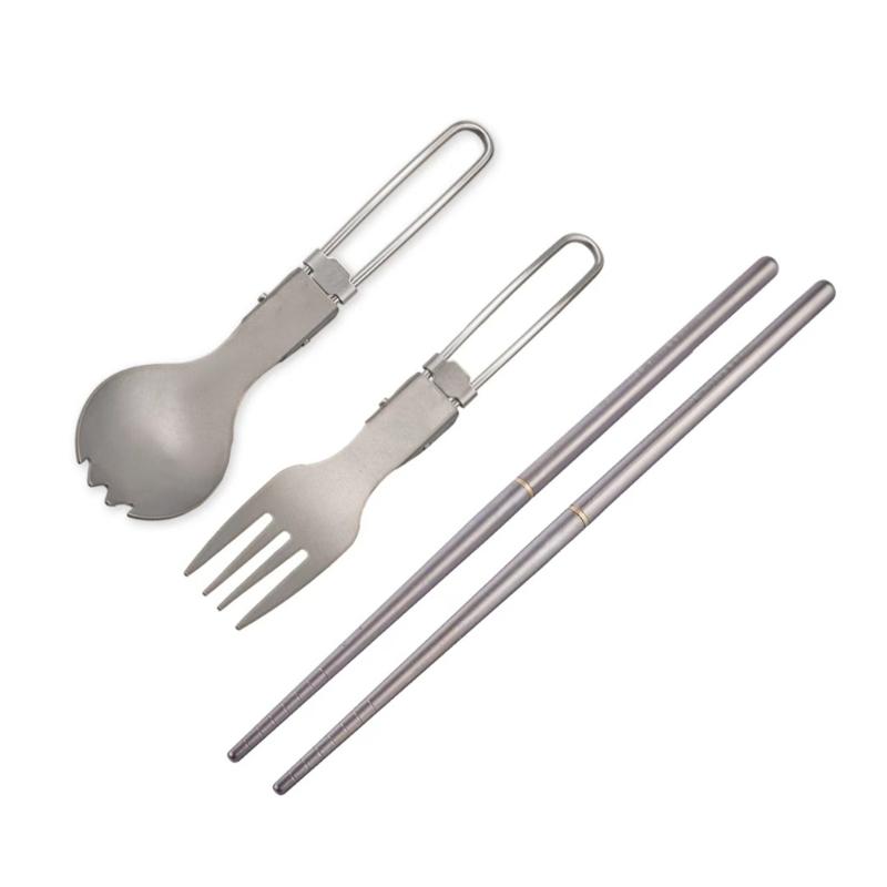Titaniums Folding Chopsticks with Easy Storage Design High Hardness Materials Suitable for Long Service Use In Hiking