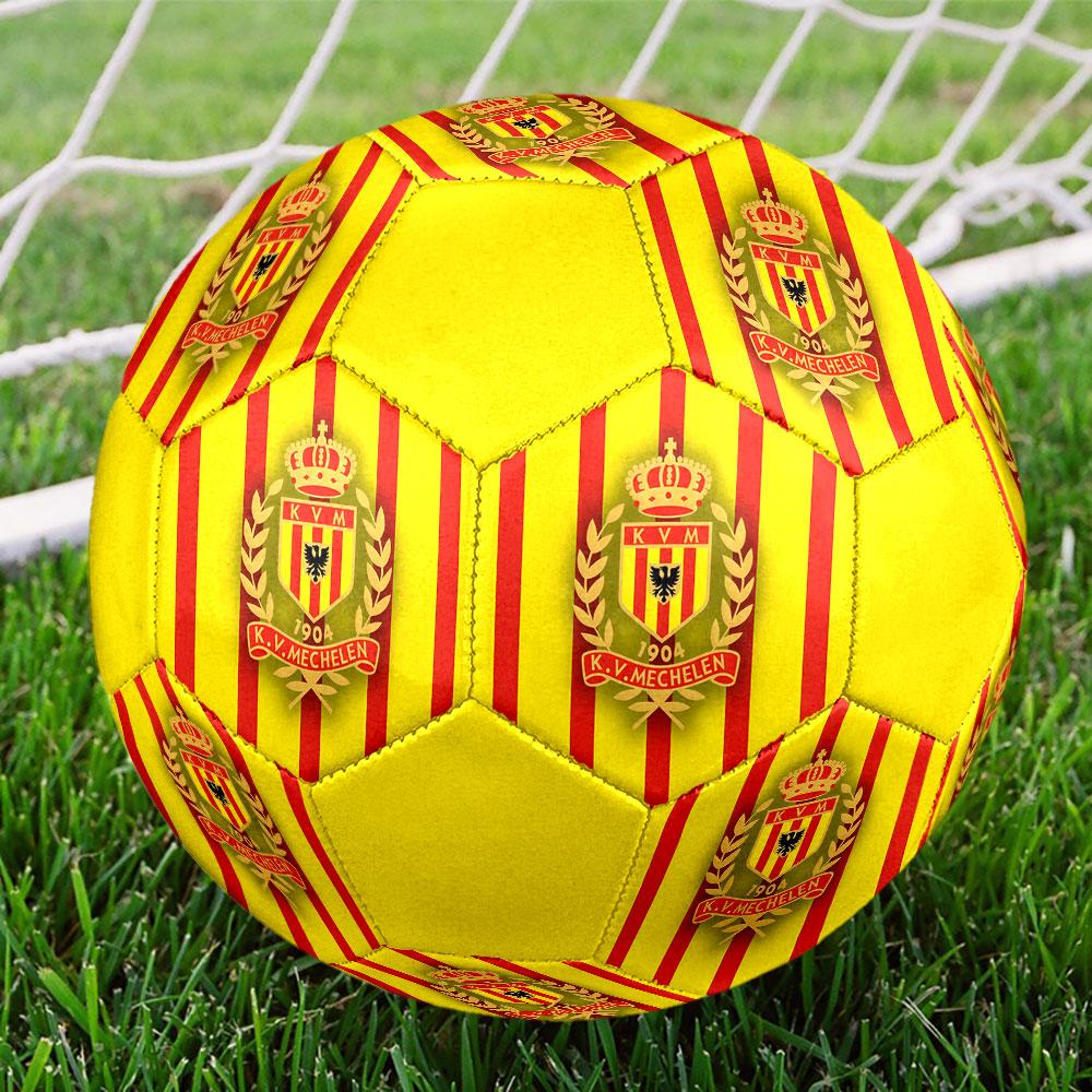 KV Mechelen Size 5 Soccer Ball, Machine-Stitched PVC, Durable & High Bounce, All Ages Fit, fan merchandise, matches & outdoor use.