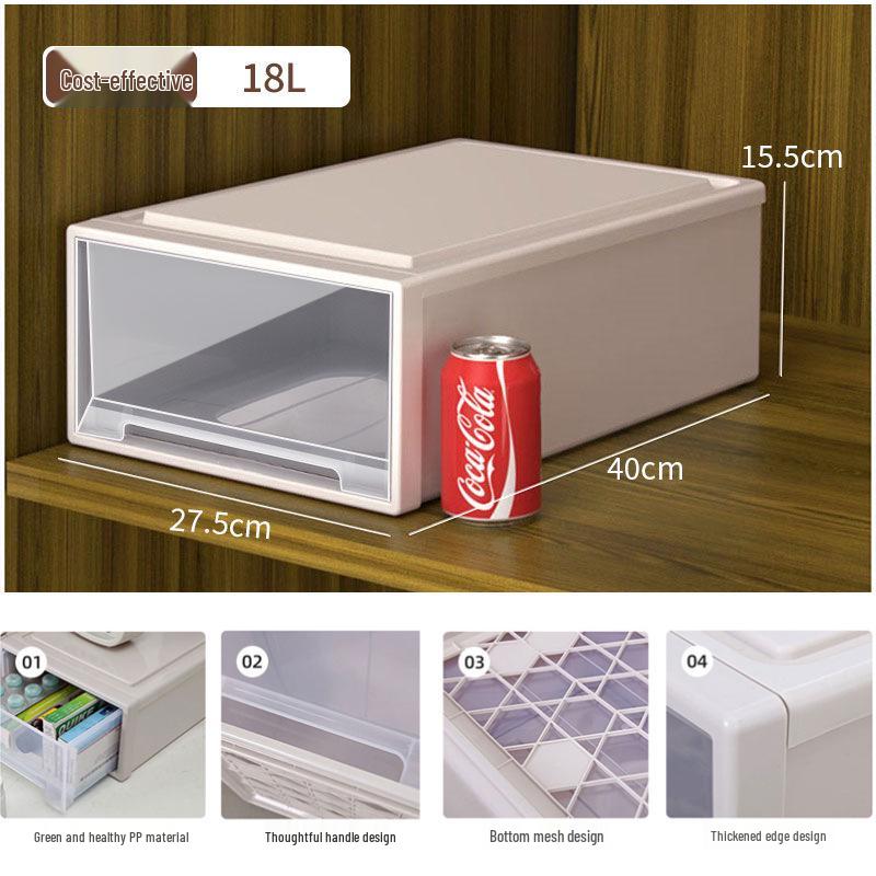 Japanese Thickened Plastic Transparent Shoe and Clothes Organizer Drawer