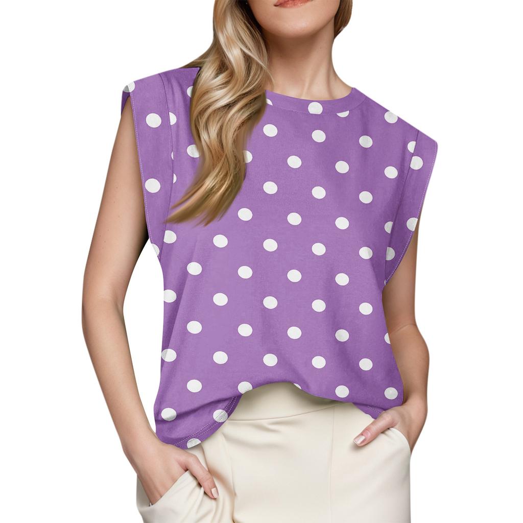 Damen Oberteil mit Flügelärmeln, Sommer, bedruckt, Tanktop, Basic-T-Shirt, lässig, locker