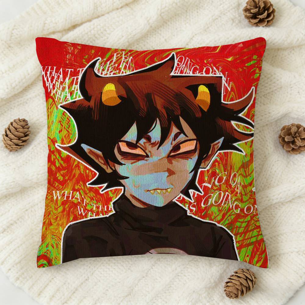 HHomestuck TTrolls Karkat Doublesided Printed Square Decorative Cushion Cover for Sofa Living Room Home Decor