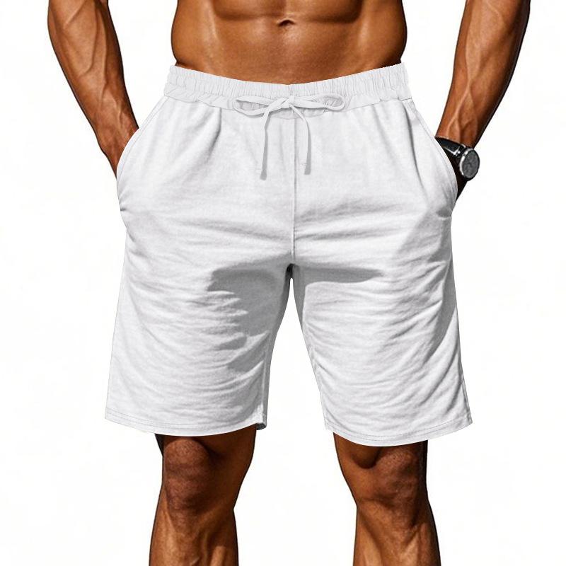 Summer Men's Shorts Linen Thin Section Beach Casual Loose Five Shorts Male