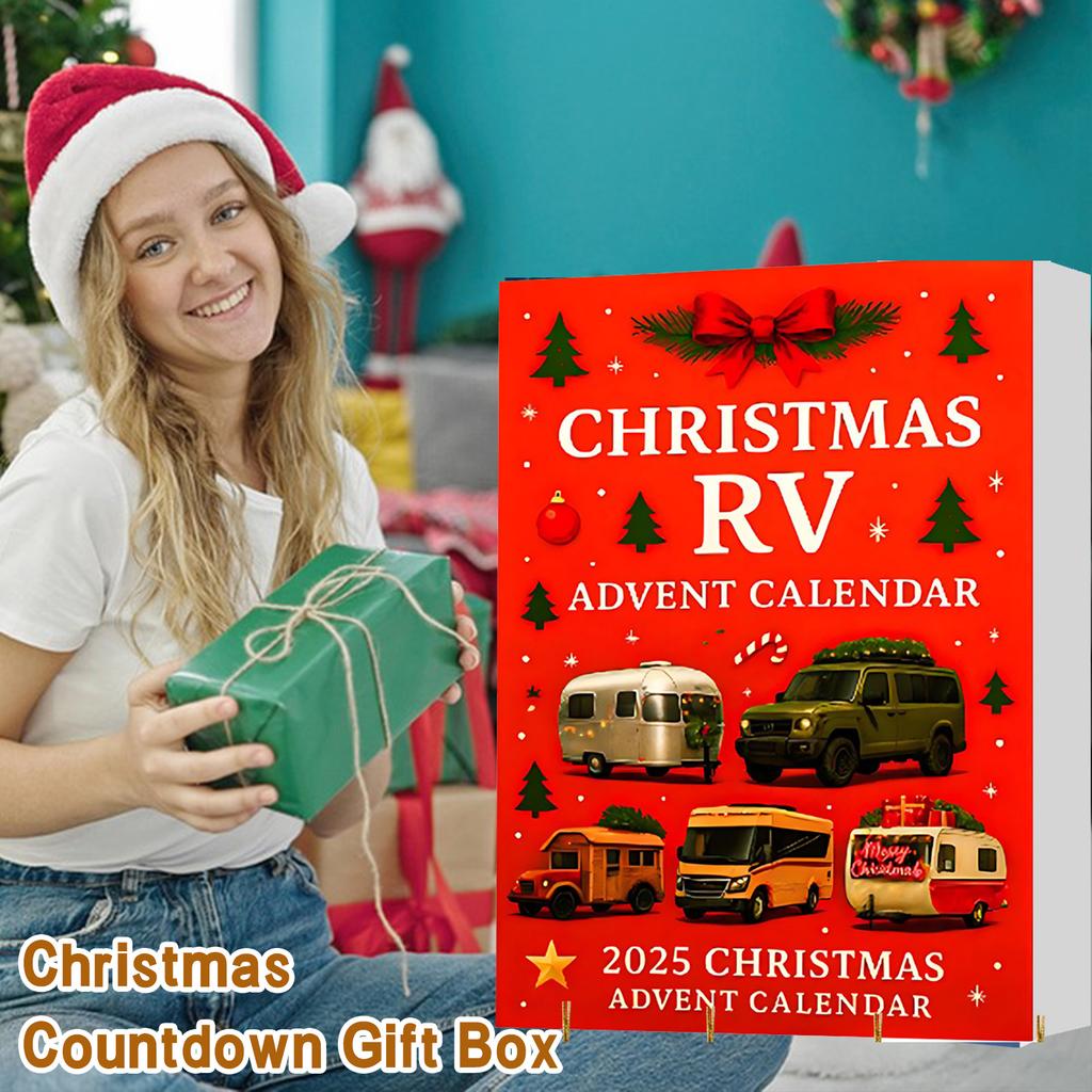 2D Flat Acrylic Mystery Box 24pcs Pendant With Airplane Box Funny Christmas Countdown Calendar