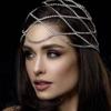 1Pc Hollow Rhinestone Mesh Headpiece Wedding Head Chain Jewelry For Women Luxury Crystal Headband Head Cap Hat Hair Accessories