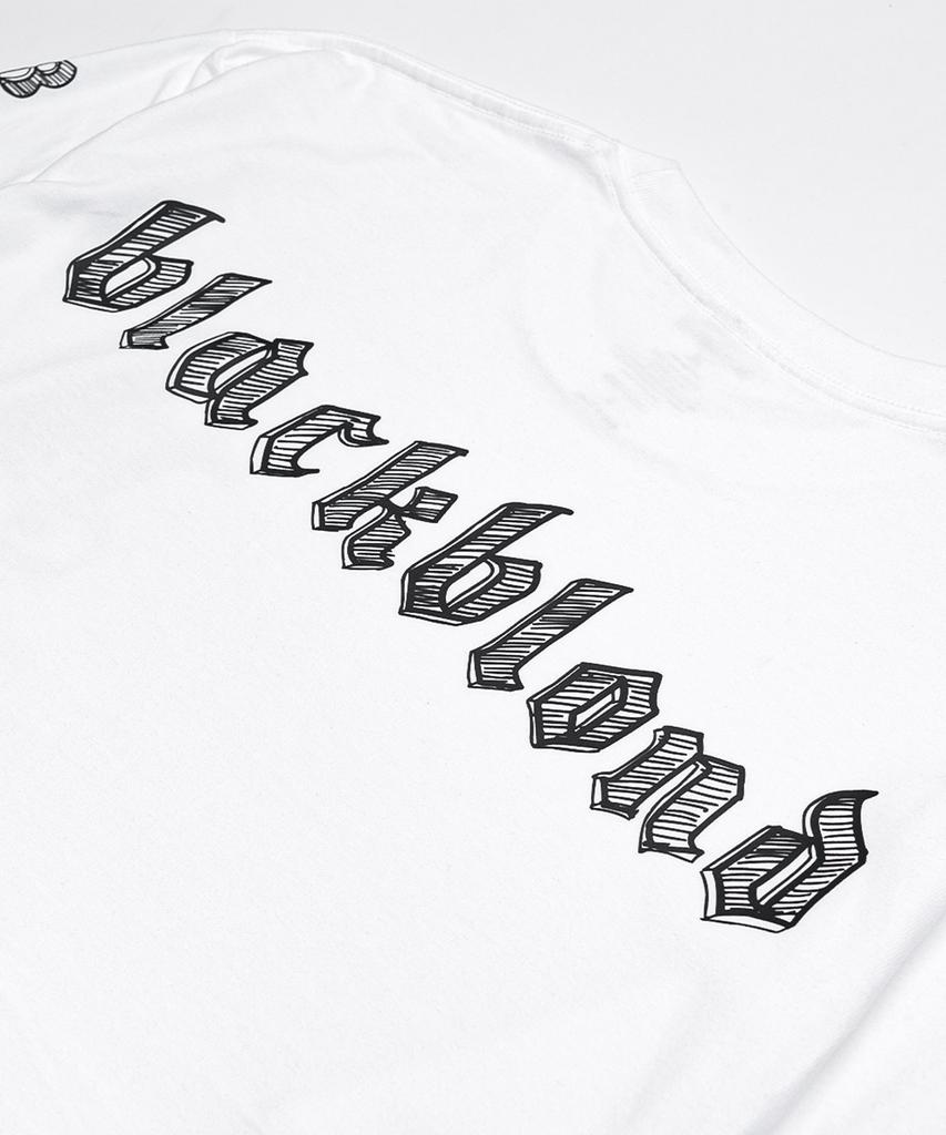 BLACKBLOND Vividi Sketch Logo Langarm-T-Shirt (Weiß)