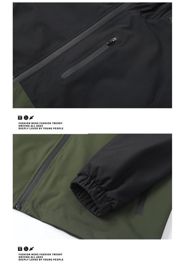 European Size Men's High Street Outdoor Windproof Waterproof Hooded Mountaineering Jacket