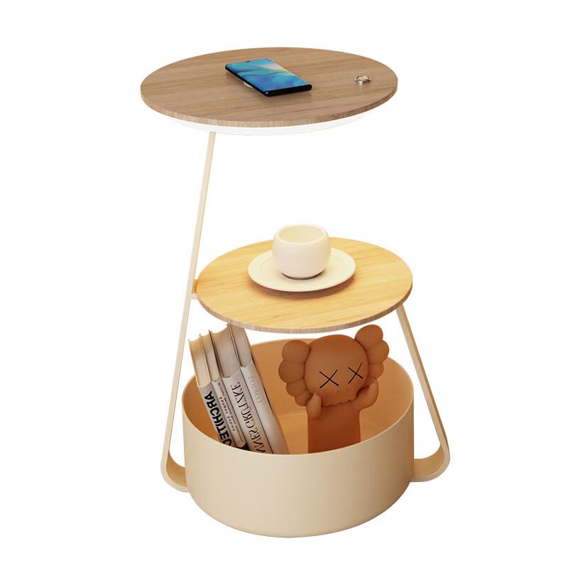 OEING Bedside Table Lamp with Wireless Charger and Storage