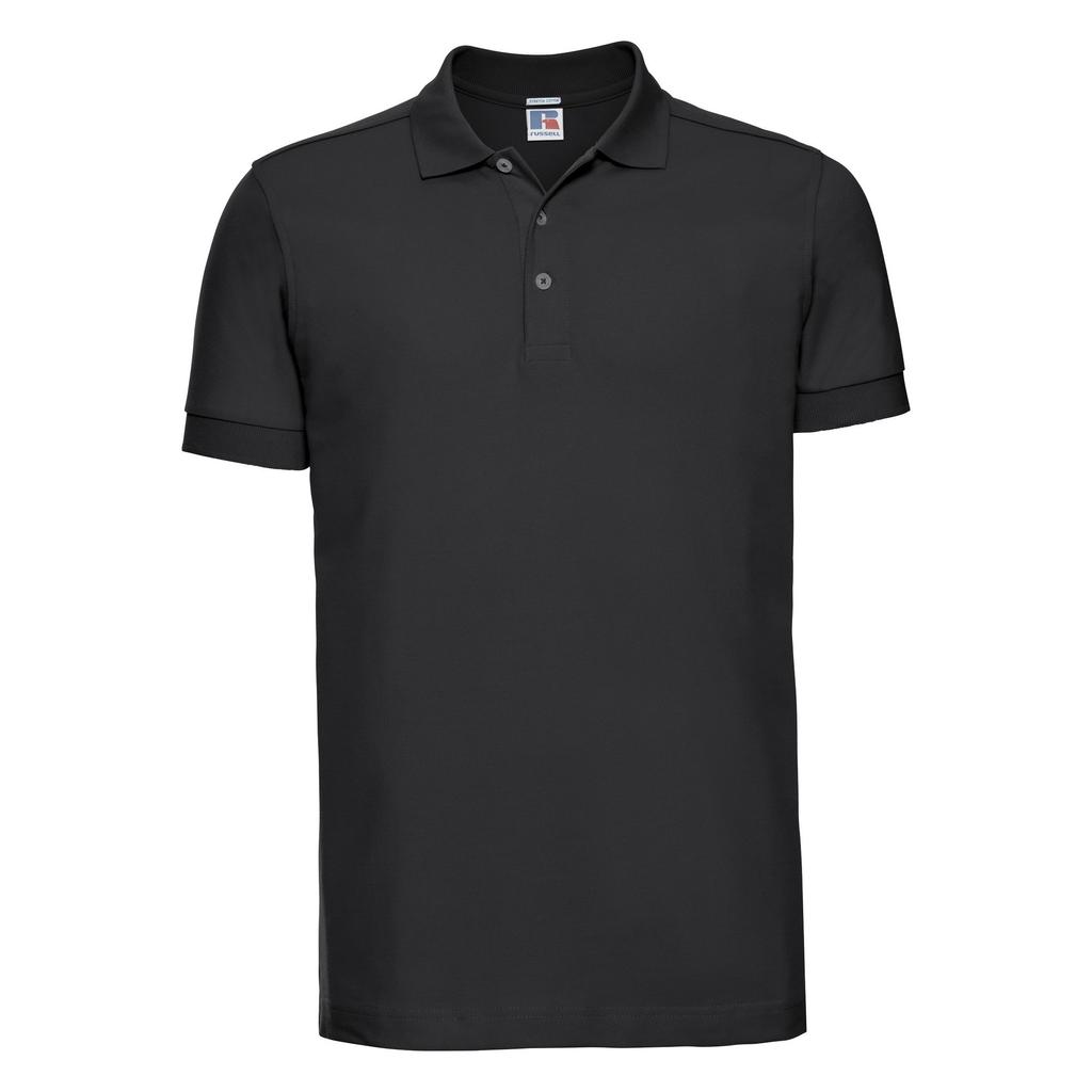 Russell Mens Stretch Short Sleeve Polo Shirt