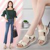 Cross-border large-size sandals women's 2023 summer new flat-soled sandals women's Velcro casual round head student women's shoes