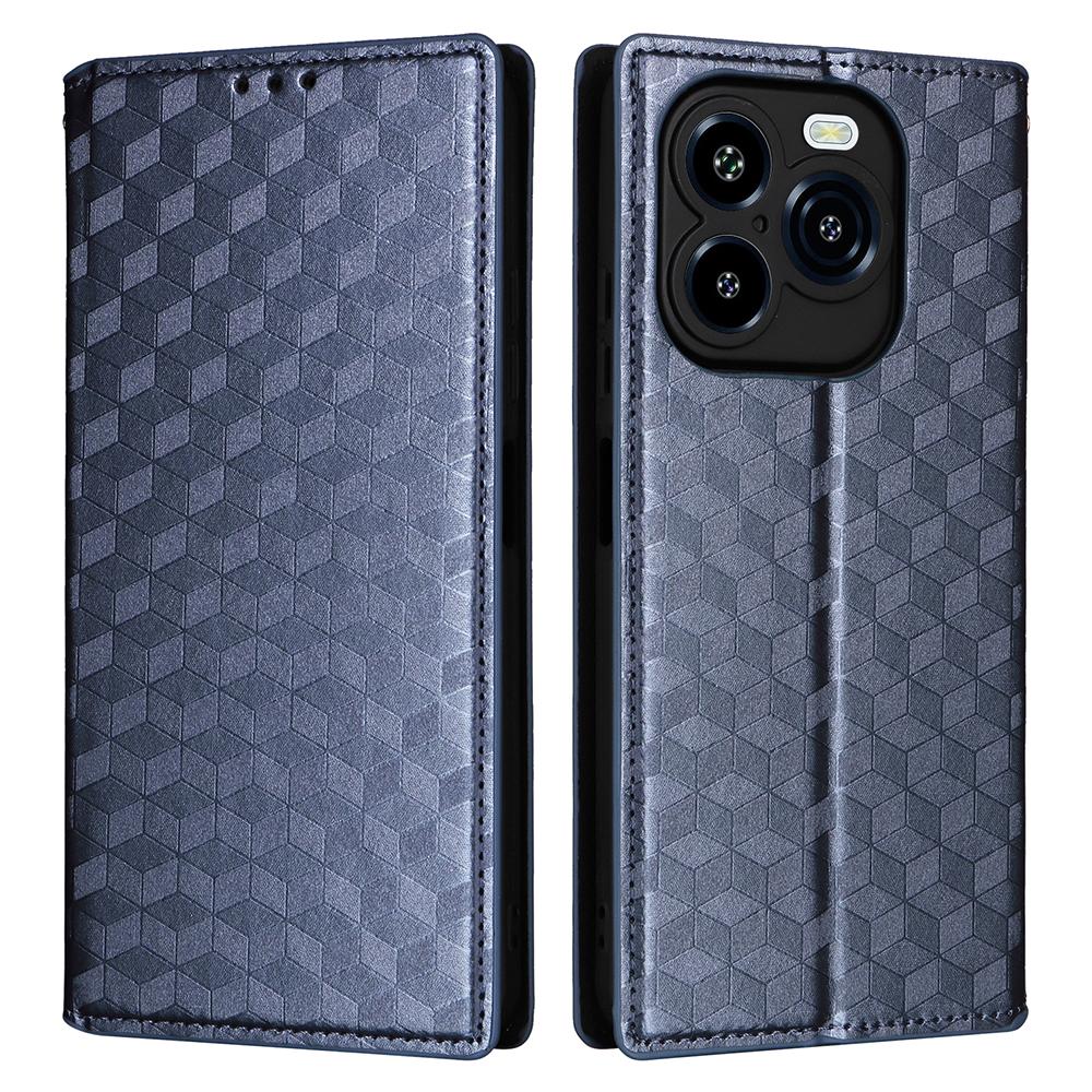 For Oukitel C65/C65 Pro Case Wallet Rhombus Imprinted Leather Phone Cover