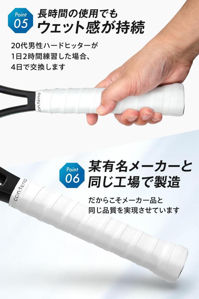 MellowGrip Wet Grip Tape Pack of 8 for Tennis and Badminton (Wet, White) -