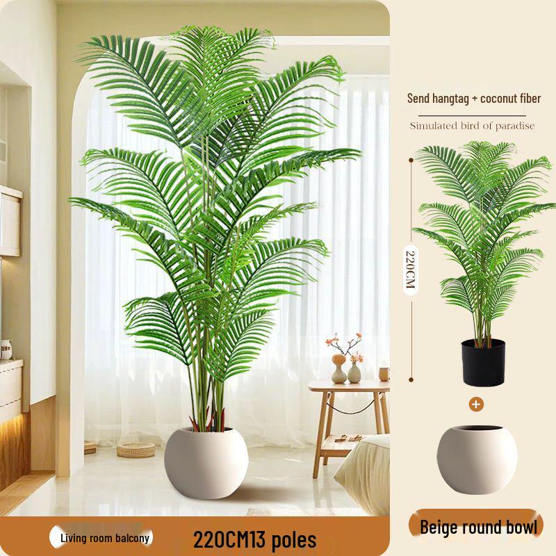 Artificial Fishtail Palm Green Plant - Indoor Living Room Decor, Large Luxury Bionic Floor Tree Ornament