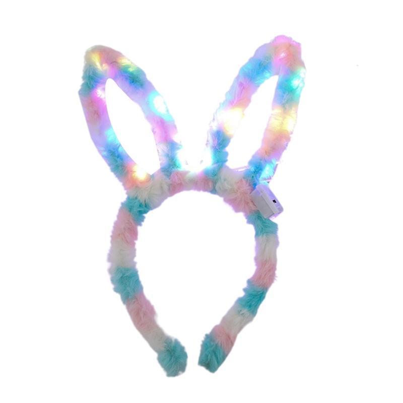 

Rabbit Ear Led Bunny Headband Light Up Headband Luminous Festival Neon Party HairBand Cosplay Wedding Birthday Gift 1 синий