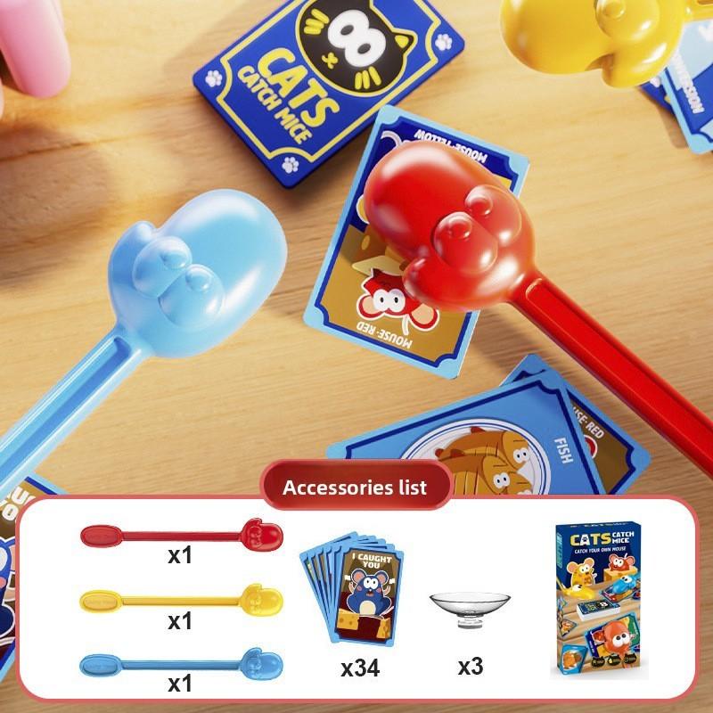 Cat Catch Mouse Board Game With Plastic Cards For Parent Child Interactive Play In Family Gatherings