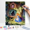 Disney Oil Painting Handcolored Painting Alice In Wonderland Forest Treehouse Cat Living Room Decoration Hanging Painting Wall Painting