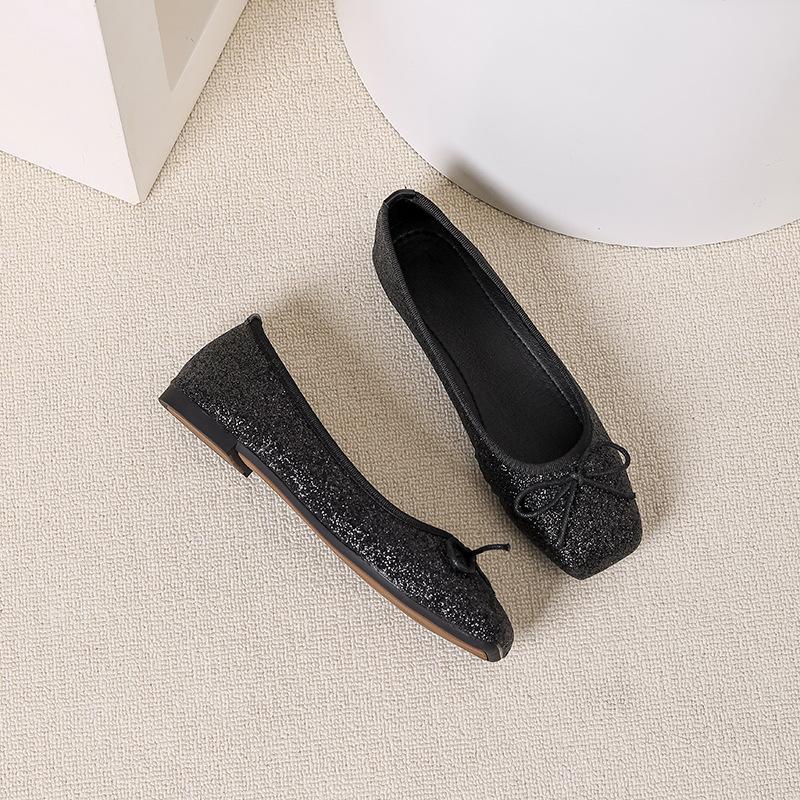 Women's Square Toe Ballet Flats Slip-On Dressy Shoes Business Casual Comfortable Foldable Work Loafers for Women Walking Flat Shoes Ballerina Flats