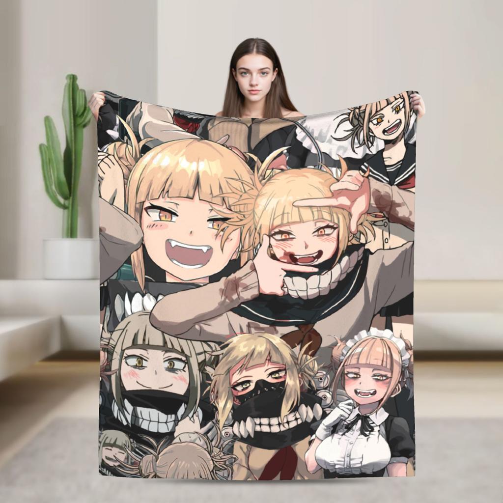 Toga Himiko Manga Blankets Boku No My Hero Academia Fleece Novelty Breathable Throw Blanket for Bedding Lounge Autumn/Winter