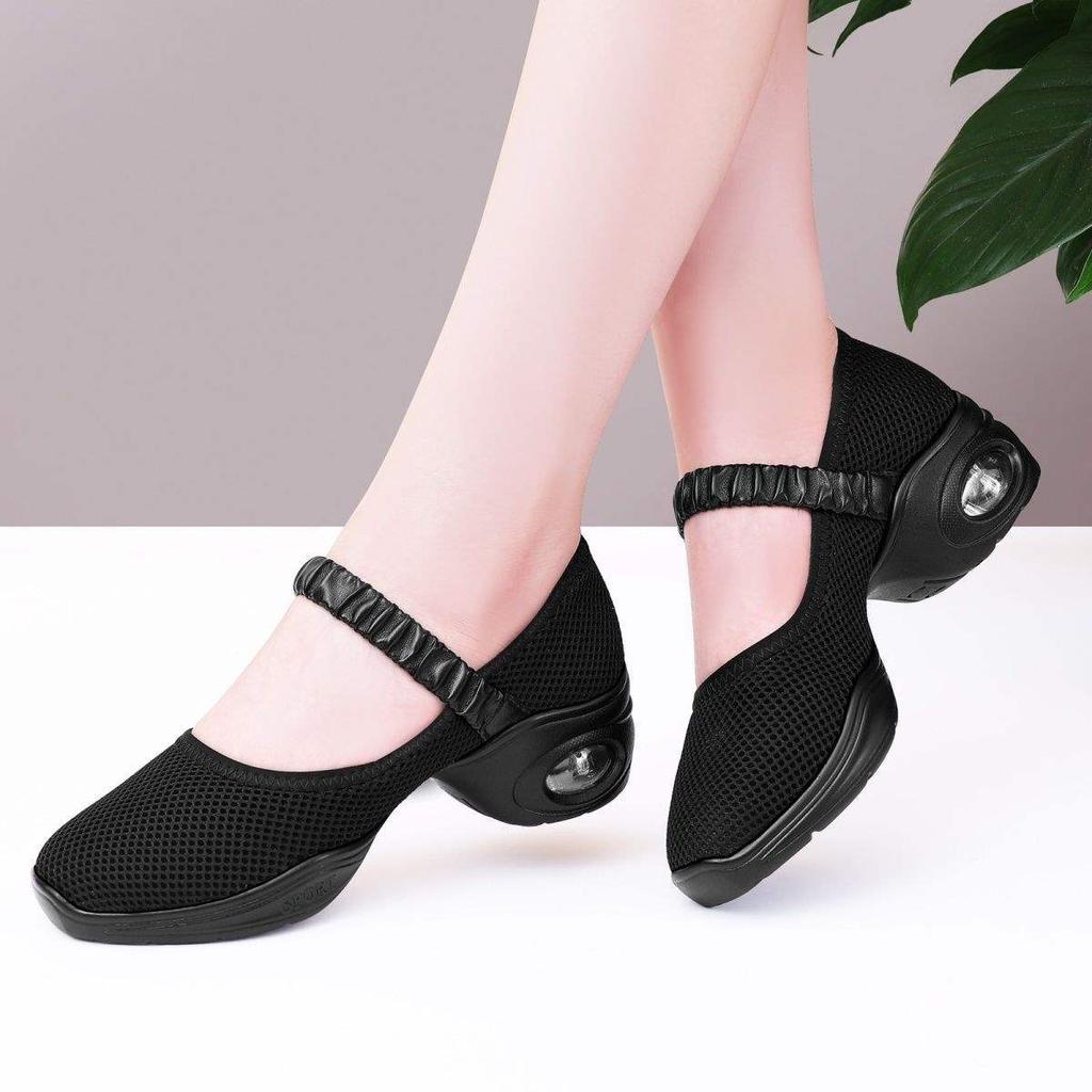 2025 new square dance shoes mesh breathable dance shoes women's soft sole versatile fashion travel casual dance shoes