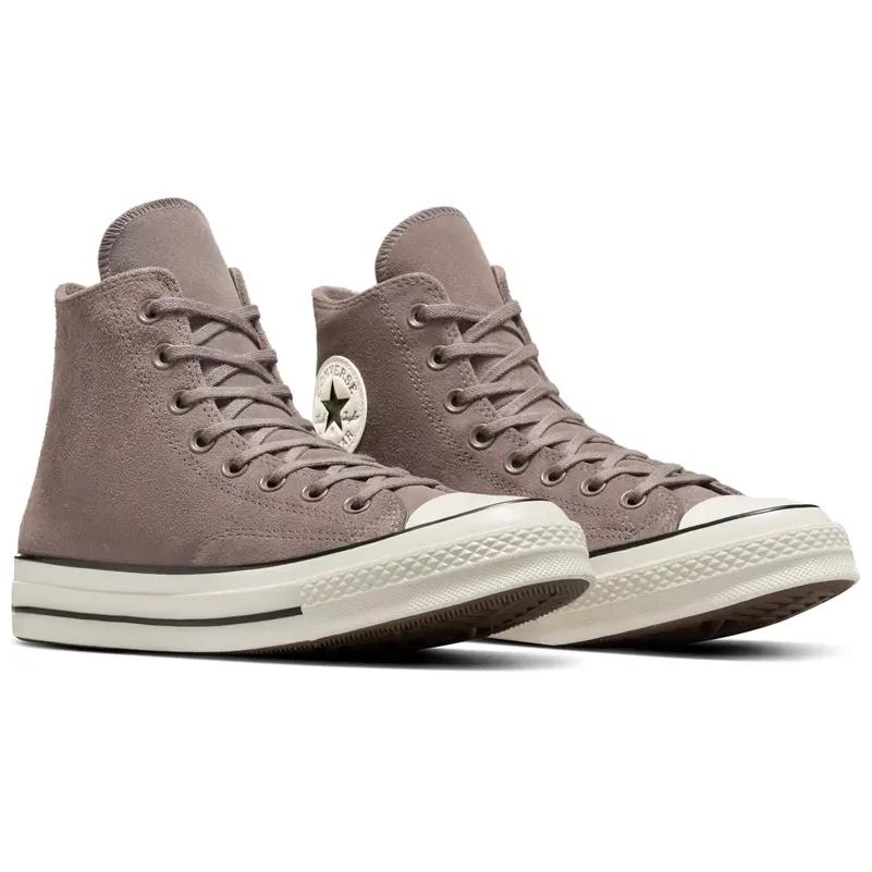 Converse Chuck 70 High Heritage Color Suede - Pure Pumice Unisex Sneakers Grey Cave-Green Egret A09476C
