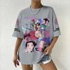 Women's Summer KPop Demon Hunters Graphic T-Shirt HUNTRX Comic Style Character Printed Top for Fashion Streetwear Casual Daily