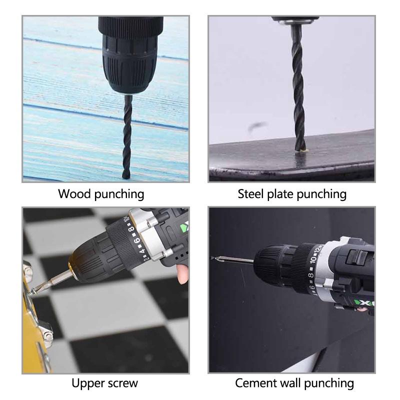 36V Heavy Duty Brushless Motor Impact Wrench Machine Cordless Drill Torque Battery