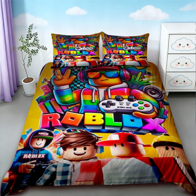Roblox Cartoon Duvet Cover Bedding Set Soft Comfortable Comforter Cover For Children Bedroom Decor Twin Single Size