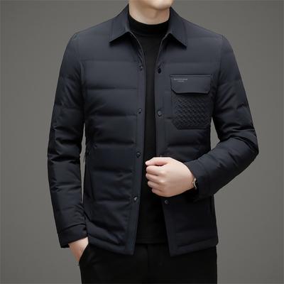 Weiße Gänsedaunen Leichte Daunenjacke Herbst und Winter Herren Schlichte Business Kurze Daunenjacke Kältefest und Warm Daunenjacke