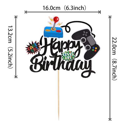 13pcs/set Video Game Happy Birthday Cake Toppers Game On Controllers Cupcake Topper Kids Boys Birthday Party Decoration Supplies