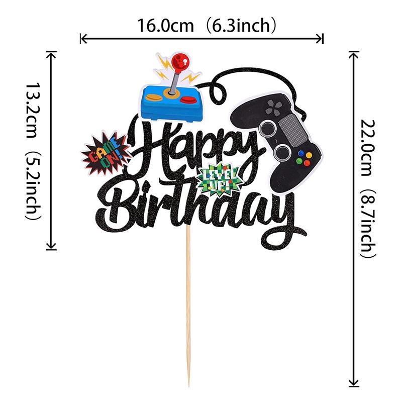 13pcs/set Video Game Happy Birthday Cake Toppers Game On Controllers Cupcake Topper Kids Boys Birthday Party Decoration Supplies