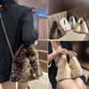 New Fluffy Deer Pattern Shoulder Bag Soft Faux Fur Bag Versatile Crossbody Bag Winter Autumn