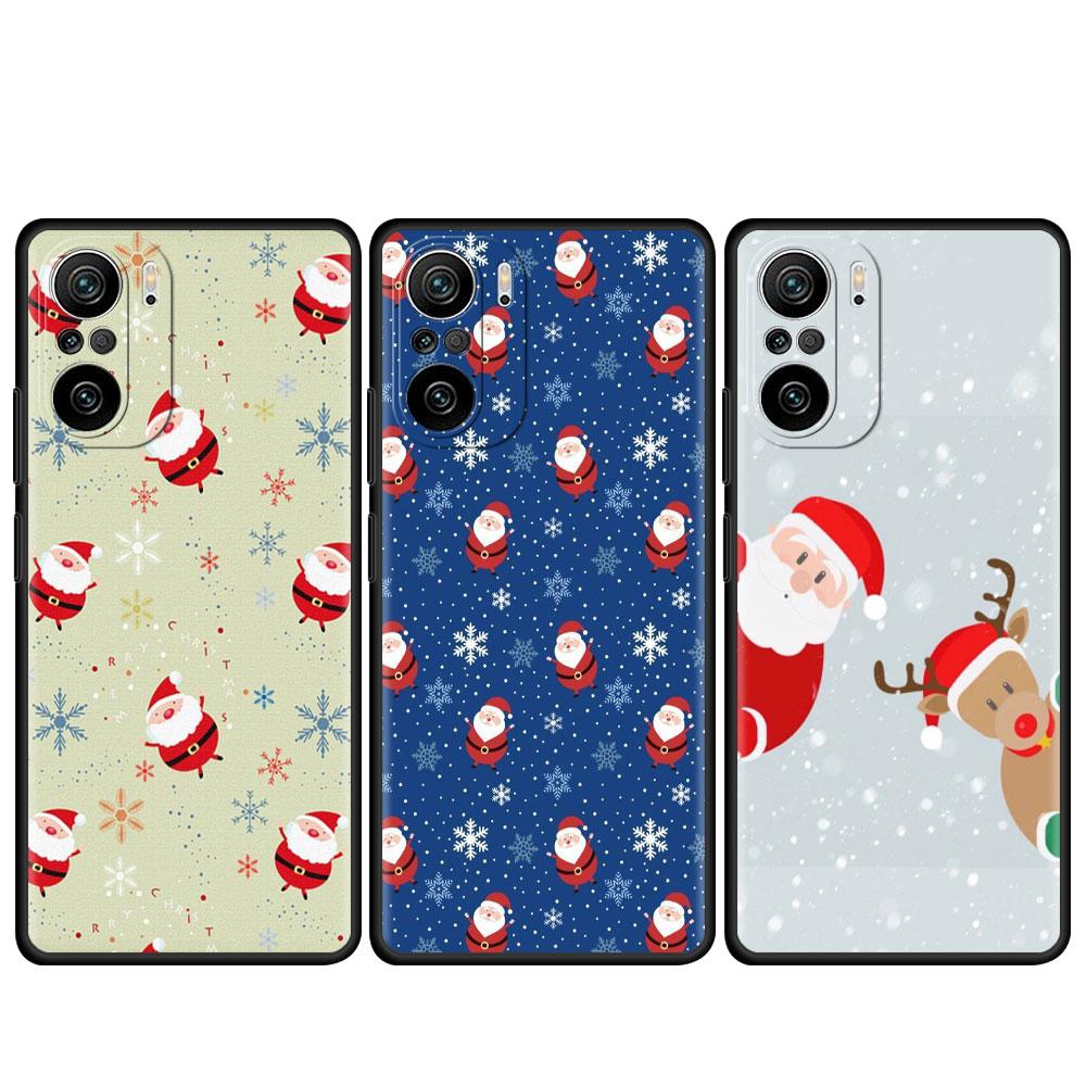 Christmas Santa Claus Case For Xiaomi Redmi Note 11 10 9 Pro K40 10S 9S 9A 9C Phone Cover 9T 8 8T 7 11T Silicone Shell