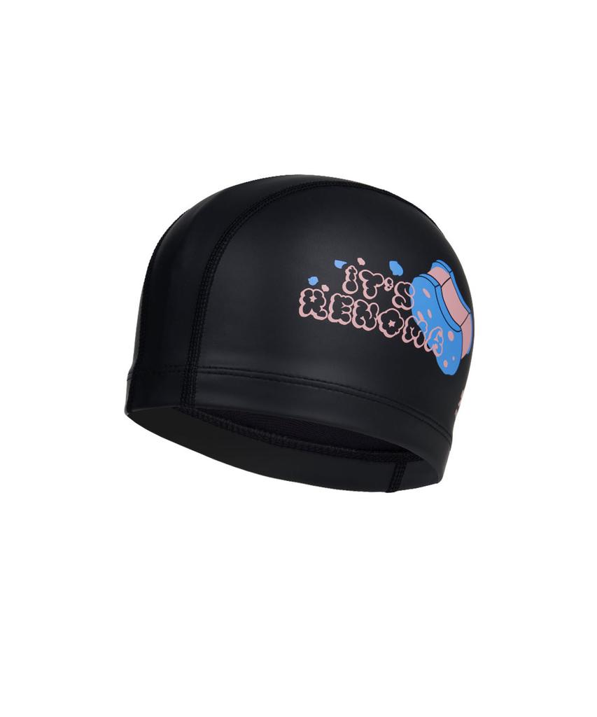 Lenomasuyeongbog Kids' Macaron Pu Swim Cap Black Ro-Rc2E052-Bk