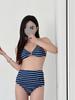 2025 Striped Korean-Japanese Bikini, Sexy Swimwear for Women, Small Chest Design, Hot Spring Collection