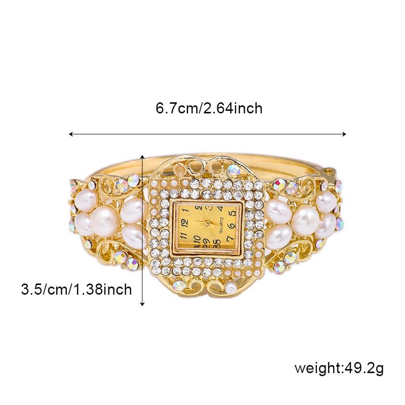 Korean Pearl & Diamond Inlaid Women's Bracelet Watch