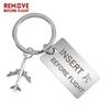 Remove Before Flight Plane Keychain Kiss Me Before Flight Letter Metal Key Holder Keyrings