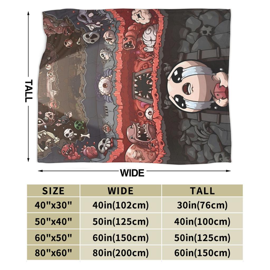 Funda de Manta de Dibujos Animados The Binding of Isaac Manta de Felpa para Lanzar Ultra-Suave para Coche Colcha
