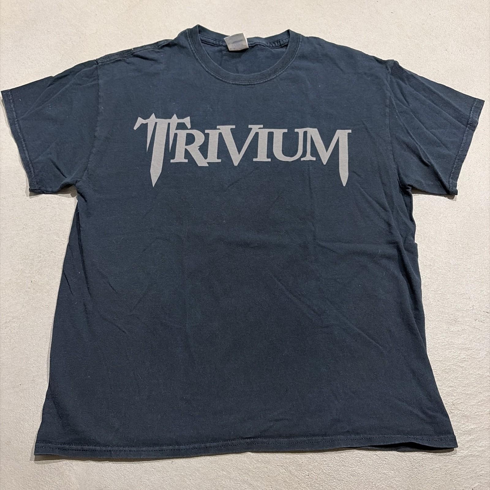 00s Trivium Logo Metal Graphic Black Concert T-Shirt Sz L XXL