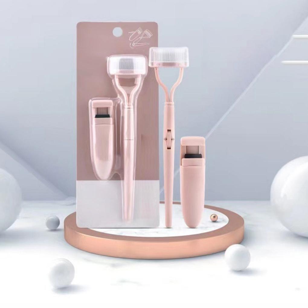 2 Pieces Eyelash Curlers Brush Tint Kit Tool Eye-lash Foldable Heated Lashs Steal Curler in Suction Card Packing for Adults