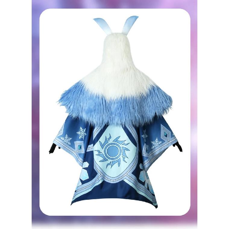 Genshin Impact Cosplay Water Fire Ice Thunder Attribute Abyss Mage Cosplay Costume Mask Headband Halloween Party Cape Outfits