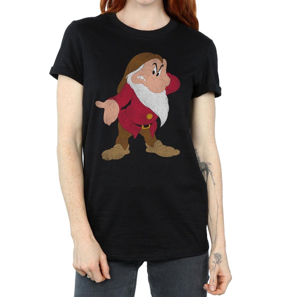 Snow White And The Seven Dwarfs Womens/Ladies Grumpy Cotton Boyfriend T-Shirt