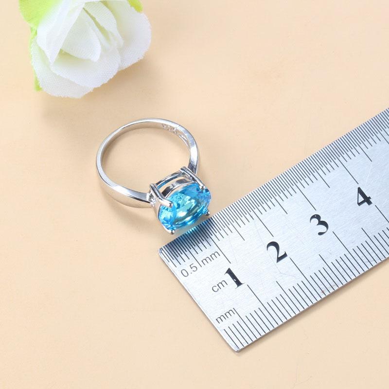 Bridal Wedding Round Moroccan Jewelry Sets With Stone Blue Cz Earrings And Necklace For Women Trendy Costume