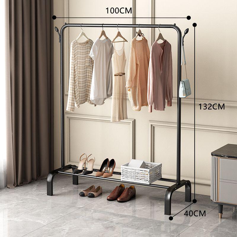 Sturdy Movable Floor-Standing Clothes Rack for Bedroom and Balcony Drying